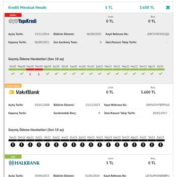 VakıfBank'a Borcum Olmamasına Rağmen Tüm Risk Raporlarında Borç Olması.