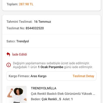 Trendyolmilla Yırtık Ve Yanlış Ürün Gönderip İademi Yapmıyor