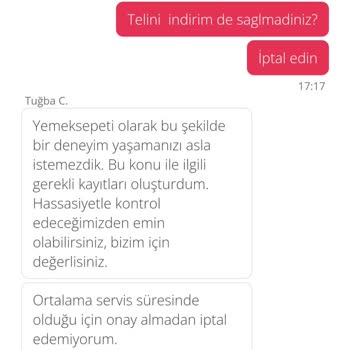 Yemek Sepeti'nde İptal Sorunu Ve Yanıltıcı İndirim