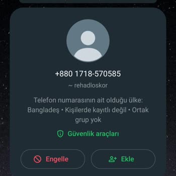WhatsApp Üzerinden Gelen Mesaj