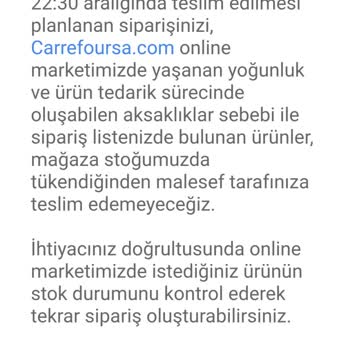 Carrefour 1 Hafta Bekletip Ürünleri İptal Etmesi " Kurumsallık " Mı?