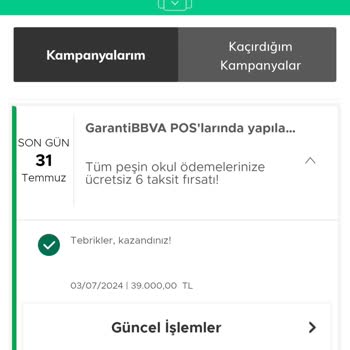 Garanti Bankası Kazandığım Kampanyayı Uygulamıyor