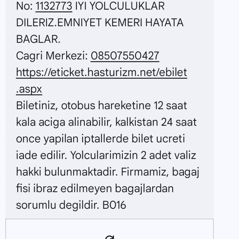 Has Turizm Ankara Aksaray Otobüsü