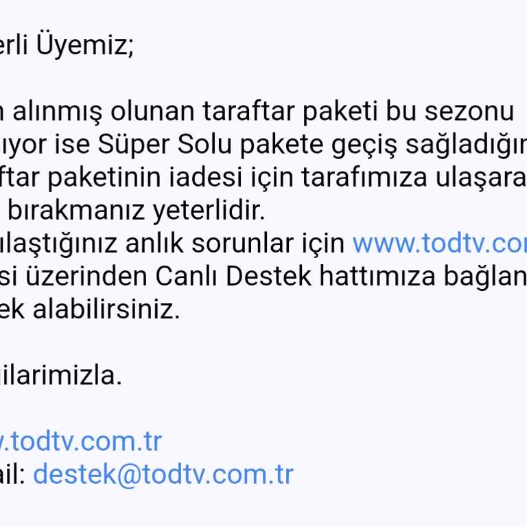TOD Tv Tod İki Paket Sattı