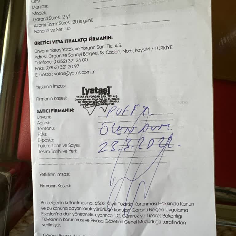 Yataş Puffy Yatağımda 2 Senede Çökme Oldu