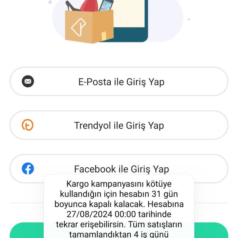 Dolap Üçüncü Kez Haksız Yere Hesabımı Kapattı!