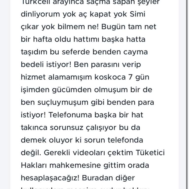 Turkcell Şebeke Sıfır Tam Bir Haftadır