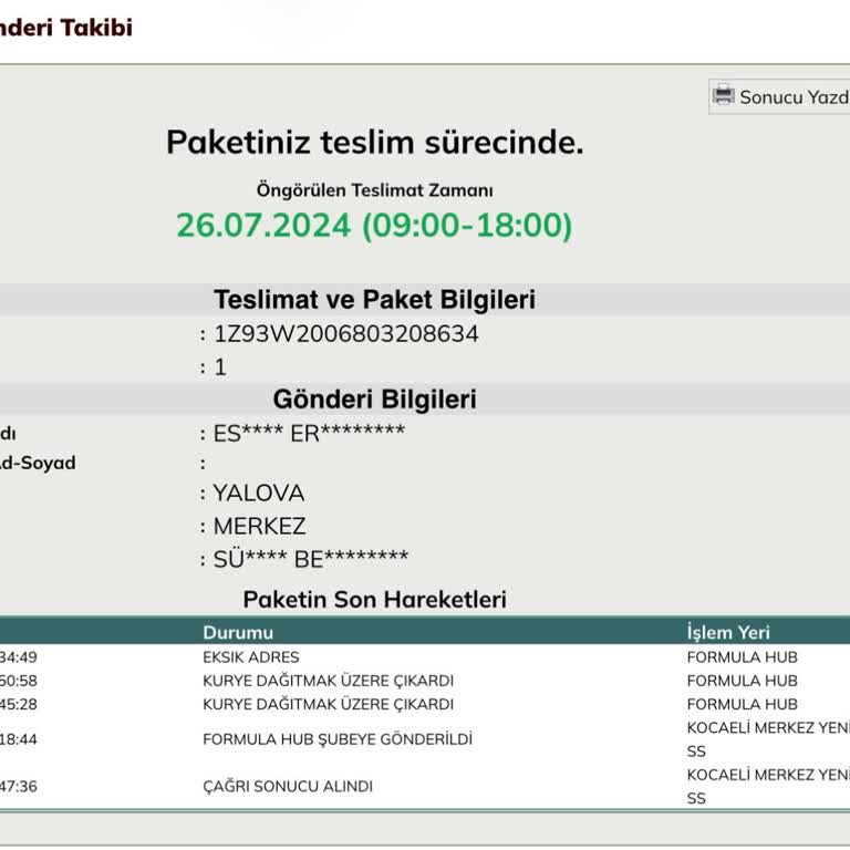 UPS Adres Eksikliği Nedeniyle Teslimat Sorunu Yaşatıyor