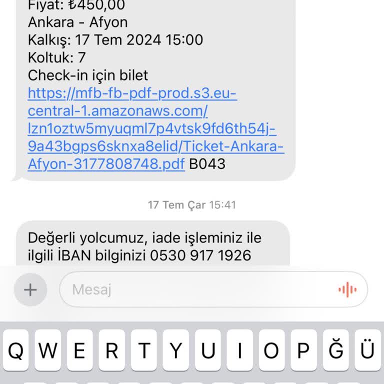 Kamil Koç Seferi İptal Oldu Ve Ücret İadesi Yapmadı.