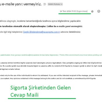 Axa Sigorta Şirketinin Hastaları Önemsemeyen Prosedürleri