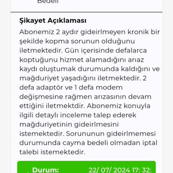 Kablo Net Sürekli İnternet Kopmaları Ve Çözülmeyen Sorunlar