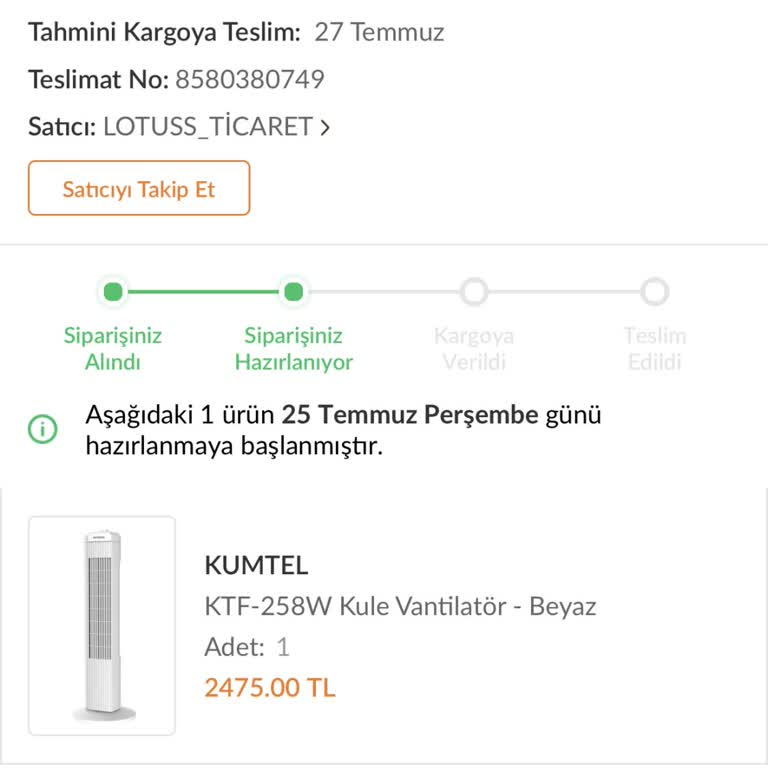 Kumtel Lotus Ticaret Ve Trendyol Aracılığıyla Yanıltıldım
