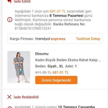 Ebsumu Trendyol Defolu Ve Farklı Renk Ürün Gönderen Satıcıyı Koruyor