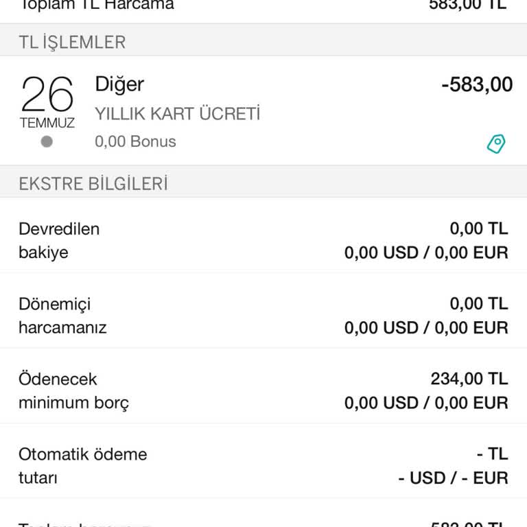 Garanti BBVA Kredi Kartı Aidatı