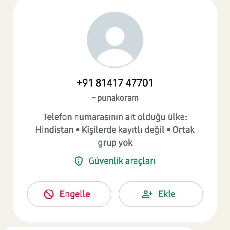WhatsApp Bilinmeyen Numaradan Gelen Şüpheli Mesaj