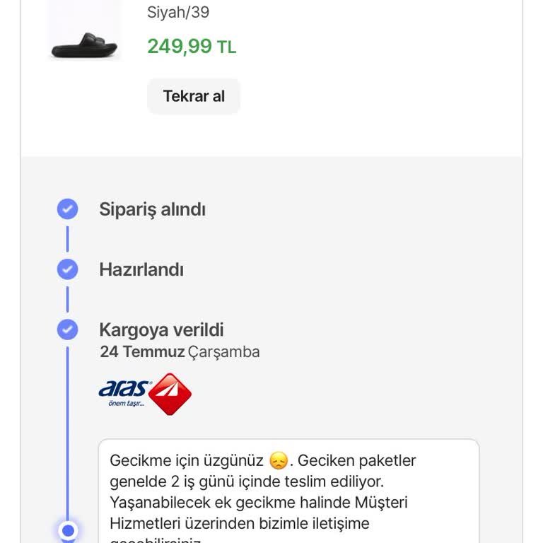 Aras Kargo Eryaman Şubesi Tarafından Dağıtıma Çıkarılmayan Kargo