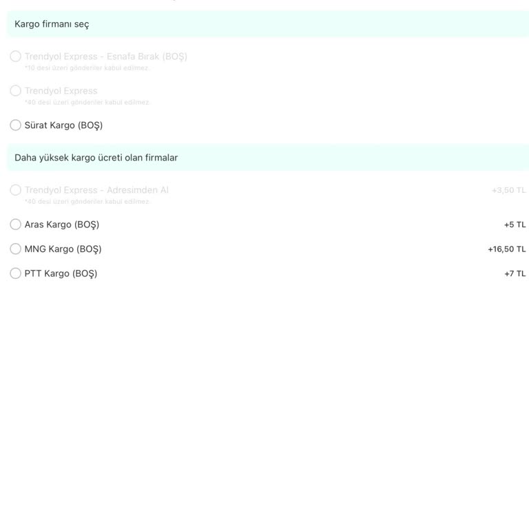 Dolap Kargo Ek Ücret Problemi