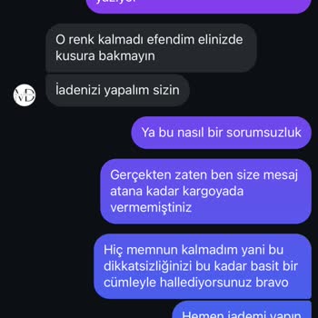 Meysadesign Eksik Ürün Gönderildi