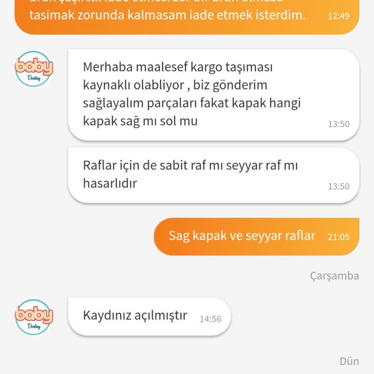Trendyol Ve Baby Darling Markası Müşteriyi Mağdur Ediyor.