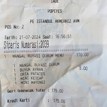 Popeyes's Akmerkez Kötü Ötesi Yemek Ve Servis!