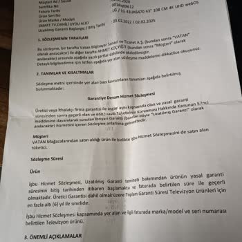 Vatan Bilgisayar Sigorta Şirketinin Ek Garantiyi Yerine Getirmemesi