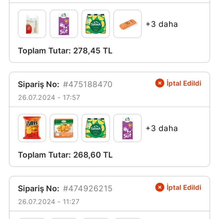 Migros Sanal Market Sipariş İptali