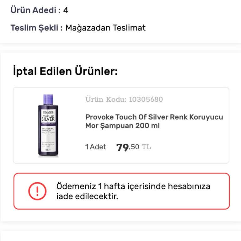 Gratis 14 Temmuz Mağaza Teslim Siparişim Hala Gelmedi