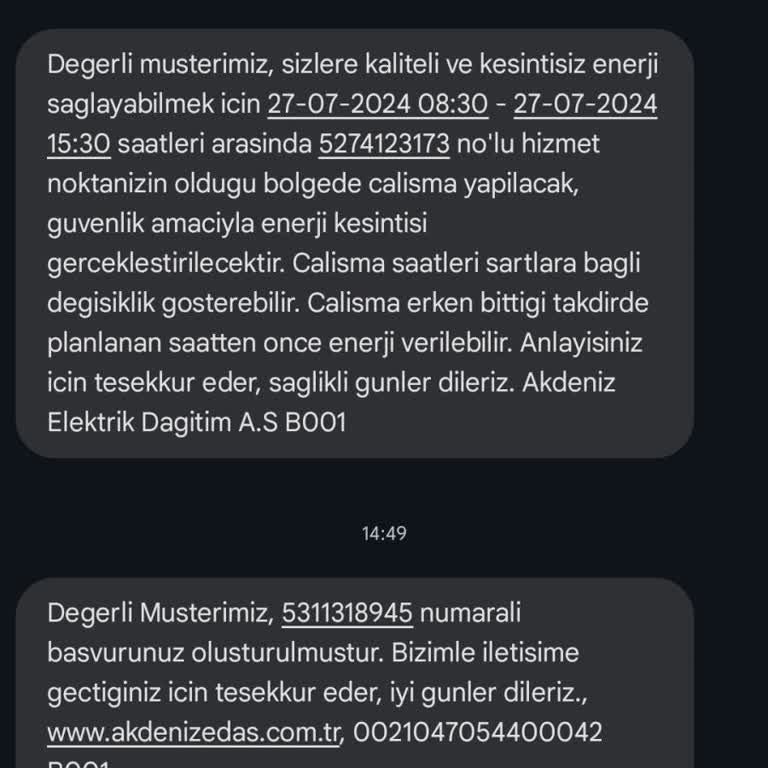 Ck Akdeniz Aksu Planlı Elektrik Kesintisi