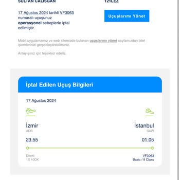 Ajet İptal Edilen Uçuşlar