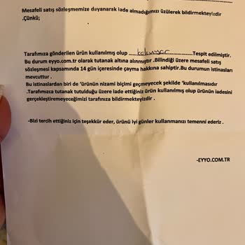 Eyyo İftira Atarak İadeyi Geri Göndermişler