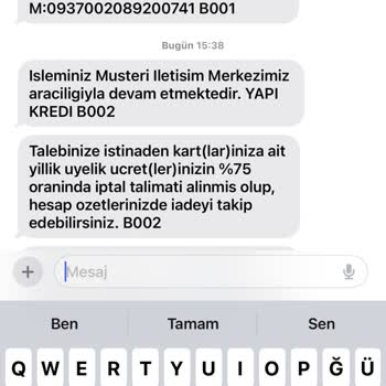 Yapı Kredi Banası Kart Ücreti Tamamını İade Etmiyor!