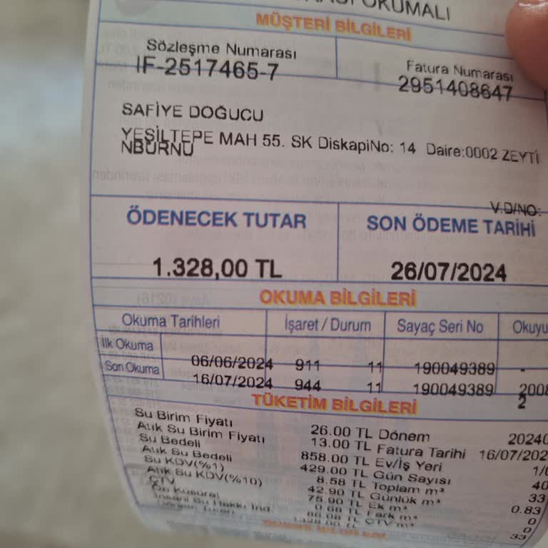 İSKİ- Su Faturası