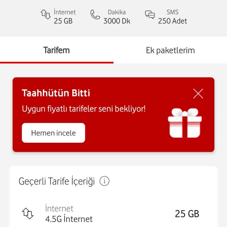Vodafone Taahhüt Bittikten Sonra Faturanın Yüksekliği