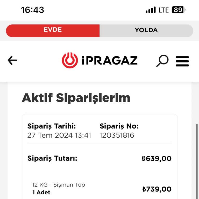 İpragaz Mobil Sipariş Tutarından Fazla Çekmesi