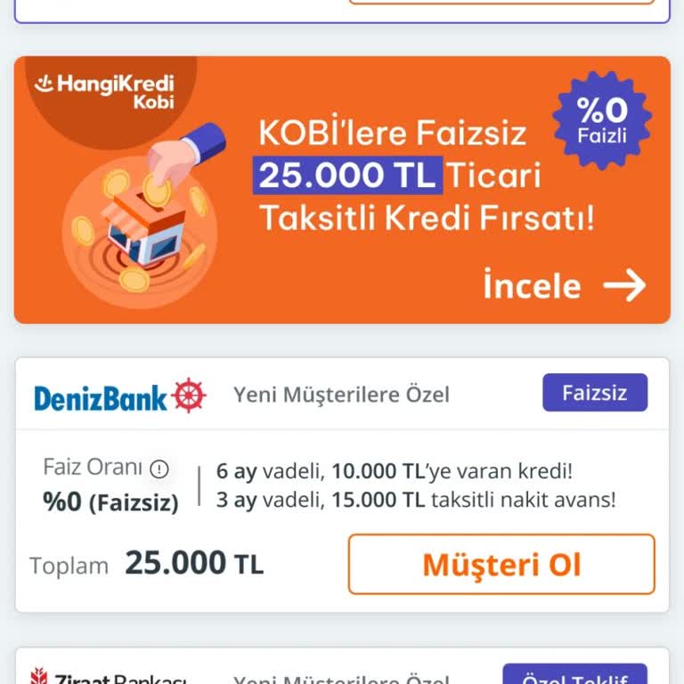 Denizbank Faizsiz Nakit Avansı Vermiyor