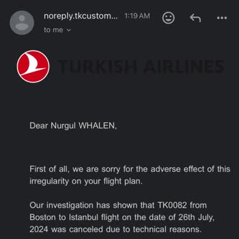 THY Uçak İptali Mağduriyeti