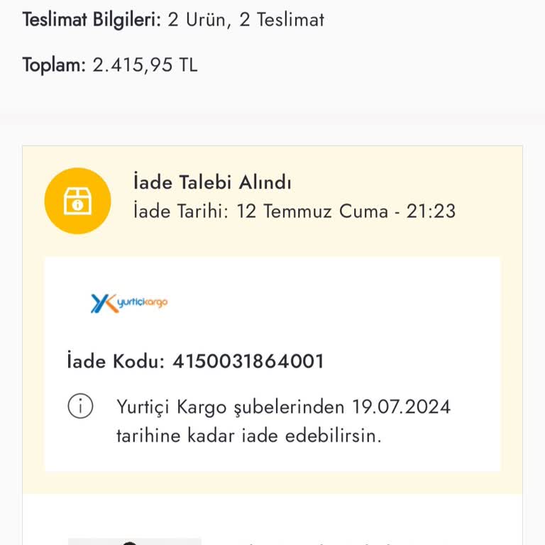Boyner Teslim Edilmeyen Kargo