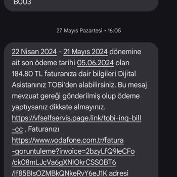 Vodafone Taahhüt Bitmesi Aşırı Fatura 604 Tl Fatura