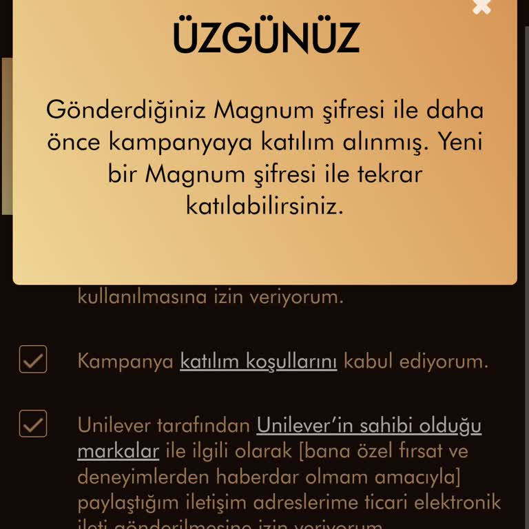 Magnum Şifre Başkası Tarafından Kullanılmıştır Uyarısı Veriyor