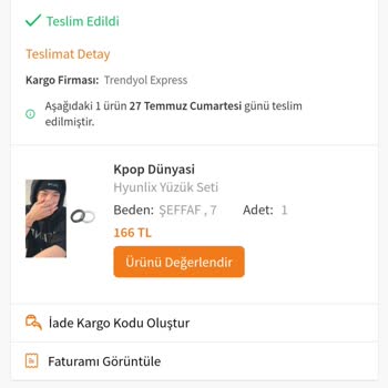 Kpop Dünyası Siparişini Eksik Gönderiyor.