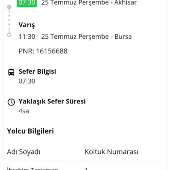 Balıkesir Uludağ Turizm 10 Gün Önce Aldığım Otobüs Seferini İptal Etti