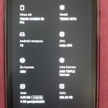 Tecno Camon 20 Pro Android 14 (Güncelleme Gelmiyor, Güncelleme Yok)