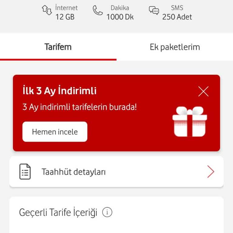 Vodafone Aynı Tarife Arası Fark