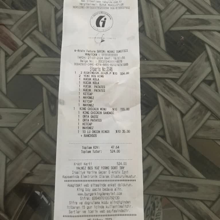 Burger King Burger Kimi Eksik Sipariş