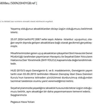 Pegasus Rötar Problemi Ve Sorumluluktan Kaçması