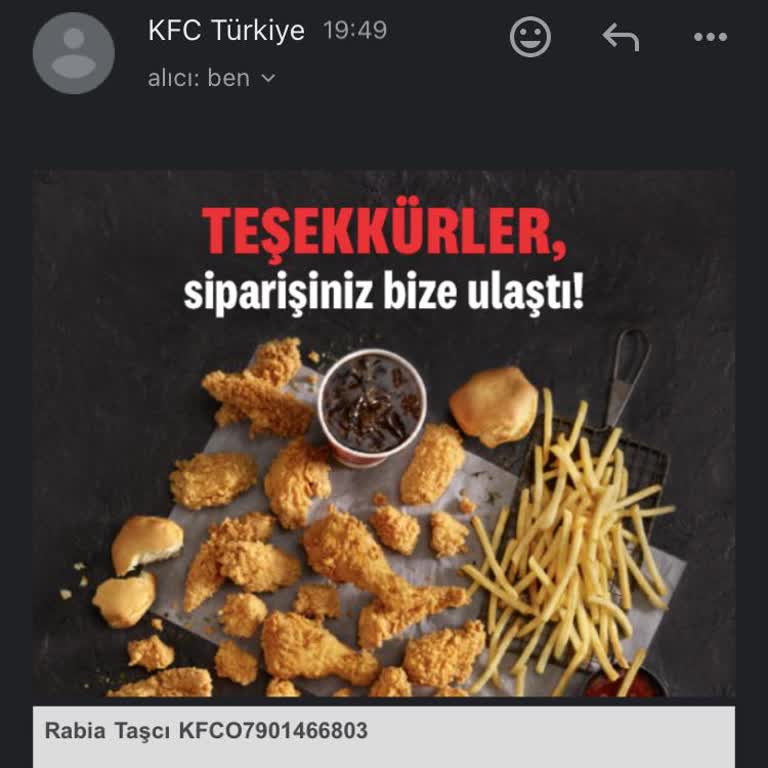 KFC Pelican AVM Yemek Siparişi