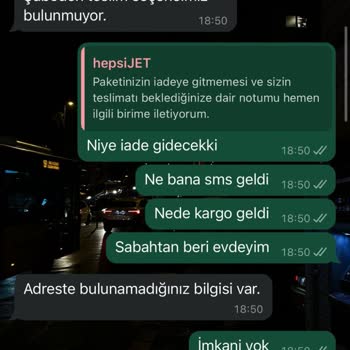 Hepsijet Dağıtıma Çıkarmadan Ürünümü İade Ediyor