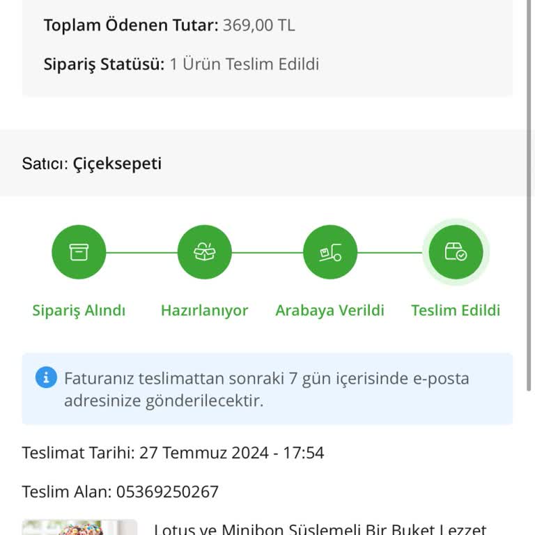 Çiçek Sepeti Zamanında Teslim Etmeme.