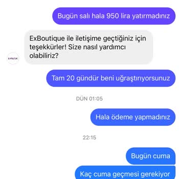 Ex Boutique (Instagram: exboutique) İade Sürecinde Yaşanan Gecikme Ve İletişim Sorunları