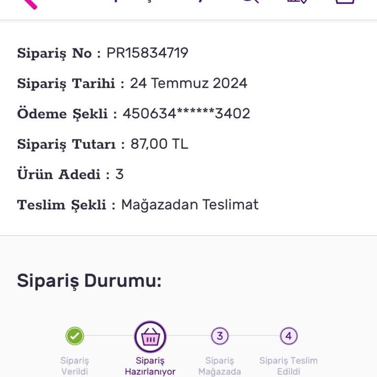 Gratis'ten Aldığım Ürün 4 Gündür Hazırlanıyor Aşamasında.